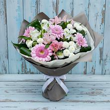 Букет цветов из:  Герберы, Альстромерии и Хризантемы в Талдоме