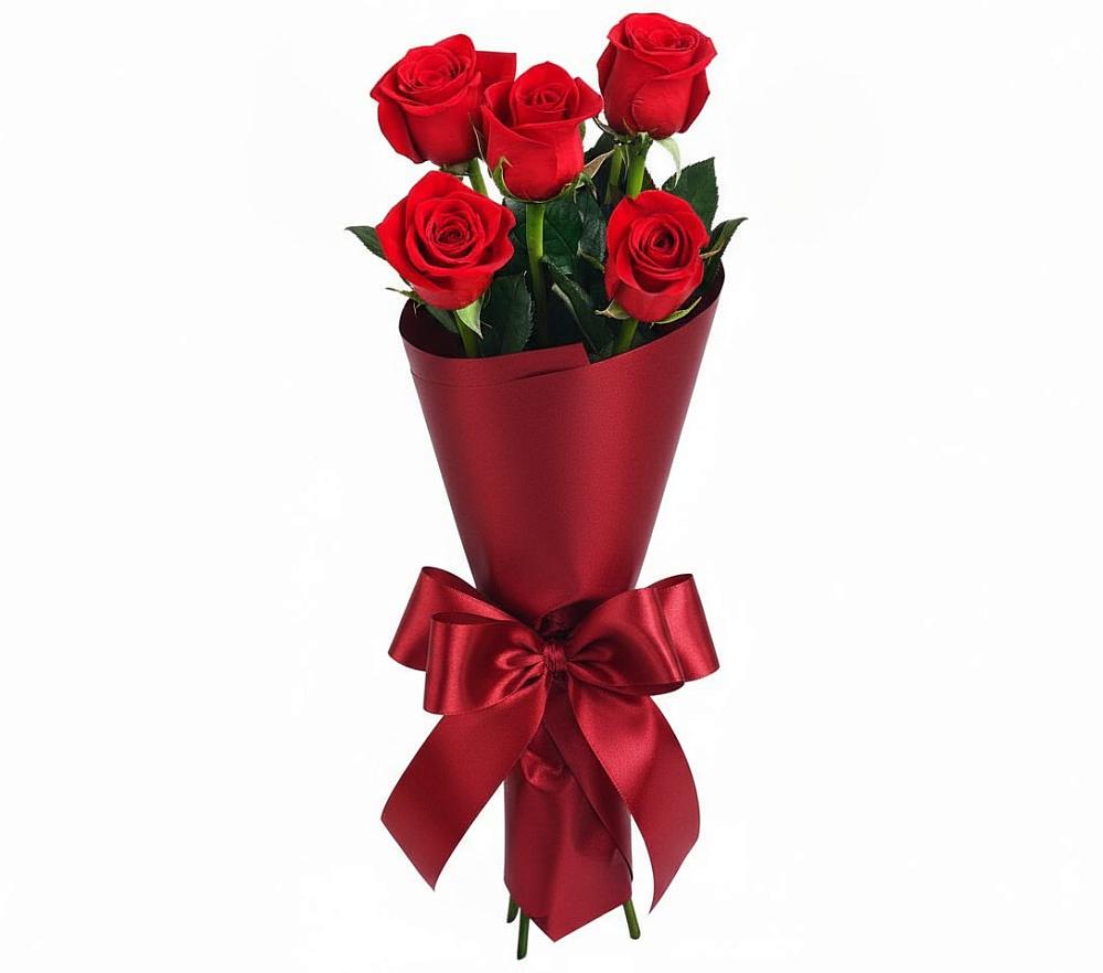 Букет 5 Красных роз Эдлесс Лав в Талдоме
