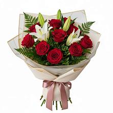 Букет цветов из:  Лилии и Розы #REPLACE_PRED# Талдоме