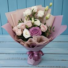 Букет цветов из:  Розы и Лизиантусы #REPLACE_PRED# Талдоме