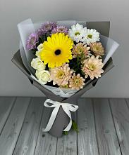 Букет цветов из:  Розы, Герберы и Хризантемы #REPLACE_PRED# Талдоме