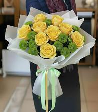 Букет цветов из:  Хризантемы и Розы в Талдоме