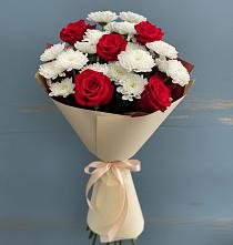 Букет цветов из:  Розы и Хризантемы в Талдоме