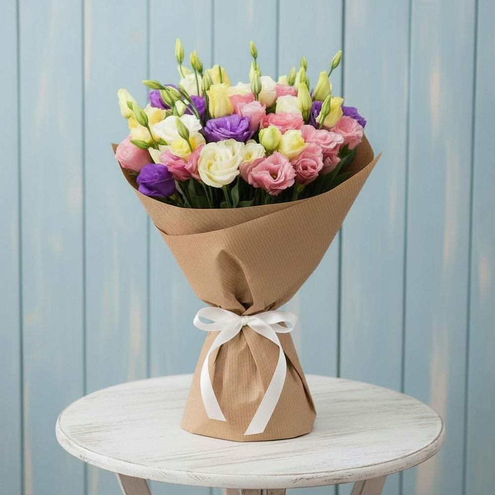 Букет цветов из: Лизиантусы в Талдоме