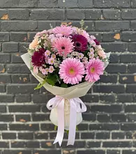 Букет цветов из:  Герберы и Хризантемы в Талдоме