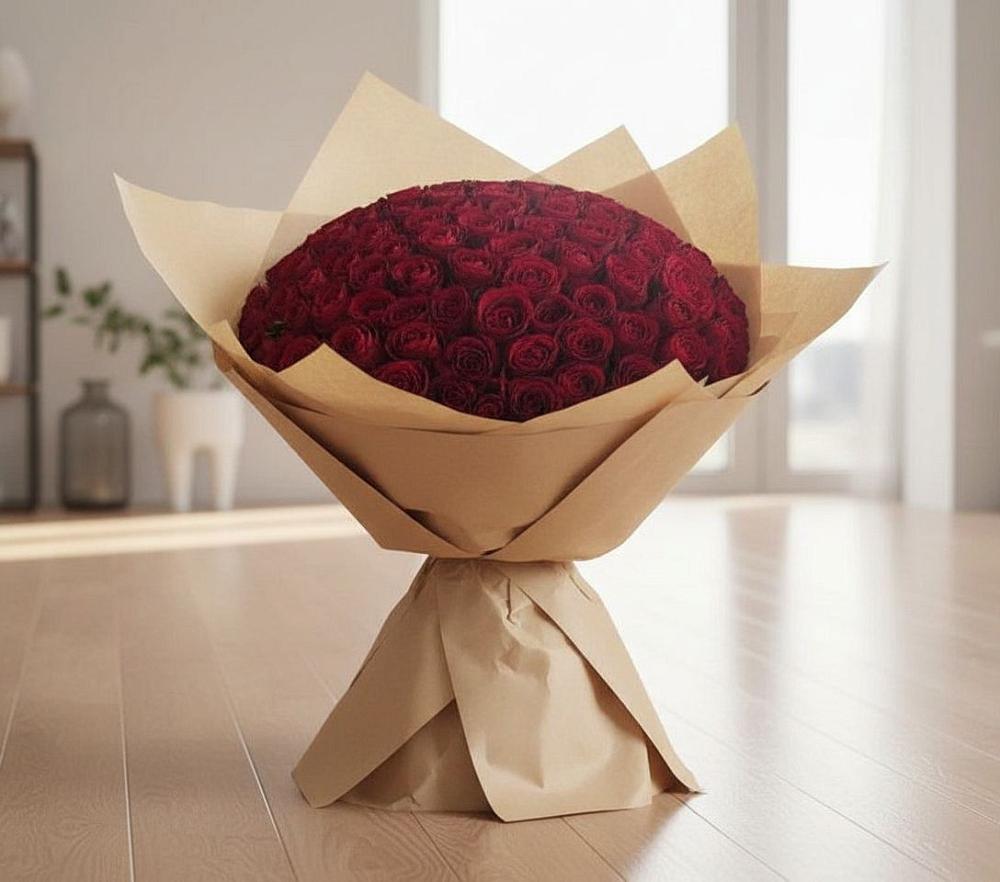Букет 101 Красная роза в Талдоме