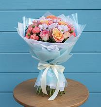 Букет цветов из:  Хризантемы и Розы #REPLACE_PRED# Талдоме