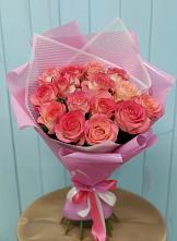 Букет 15 Розовых роз Равель #REPLACE_PRED# Талдоме