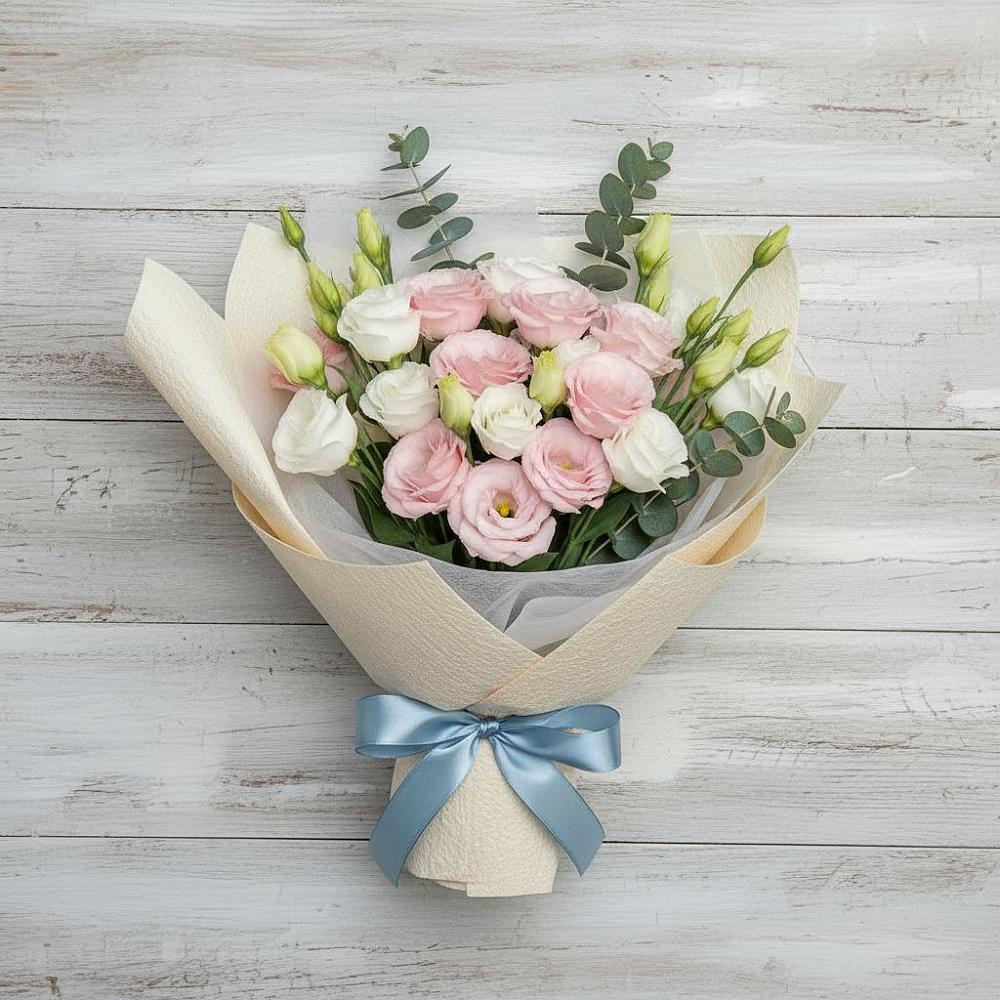 Букет цветов из: Лизиантусы в Талдоме